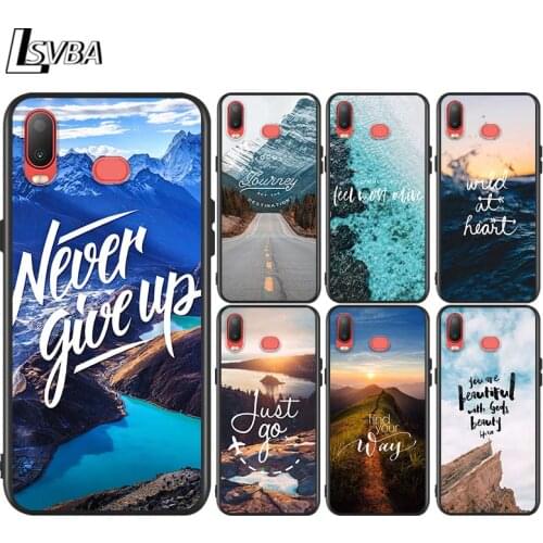Travel mountain sea beach For Samsung Galaxy A750 A9 A8 A7 A6 A5 A3 Plus 2018 2017 2016 Bright Black Phone Case Capa