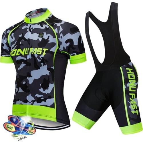 Cycling Jerseys 2020 Pro Bike Clothes Quick-Dry Camouflage Fluorescent Green Cycling Clothing Ropa Ciclismo Maillot Sport Wear