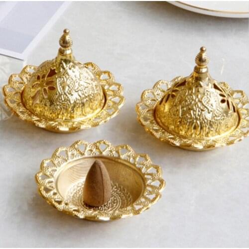 Zinc Alloy Incense Burner Chinese Buddha Incense Holder Lotus Censer Home Decor Lotus Aromatherapy Furnace For Home Decoration
