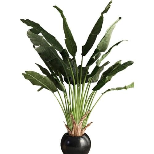 YL Artificial Plant Ficus Lyrata Fake Trees Nordic Spherical Potted Eucalyptus Tree Living Room Floor Ravenala Green Plant