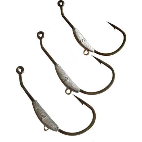 JonStar 6pcs/lot Crank hook with lead Fishing Hook Jig Hooks For Soft Fishing Lure worm hooks