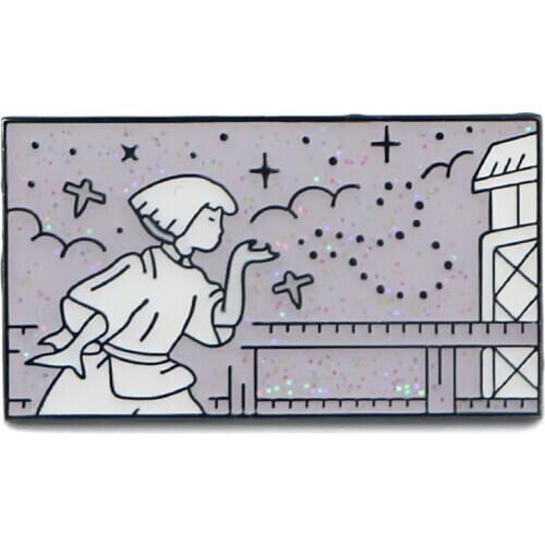 K2748 Anime White Dragons Brooches Enamel Pins Lapel Pins Badges Cartoon Jewelry Brooches Pin Clothes Decoration Gifts