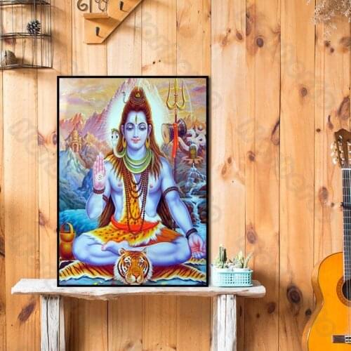 Religious Painting Pictures Canvas Painting Wall Poster Indian Idols a Woman Sitting Cross-Legged for Home Rooms Wall Decoration