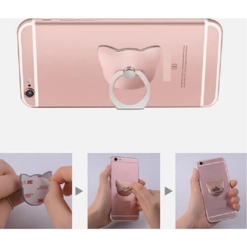 Cat Ear Moblile Phone Finger Ring Holder Cute Stand Charging Support CellPhone Universal Bear Bracket for Apple Iphone 8 X
