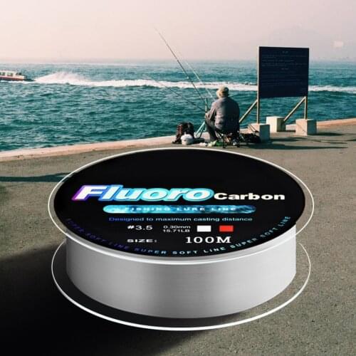 2021Hot selling 100m Fluorocarbon Fishing Lure Line 4.13-34.32LB Carbon Fiber Leader Fly Fishing Line Super Soft Line Pesca
