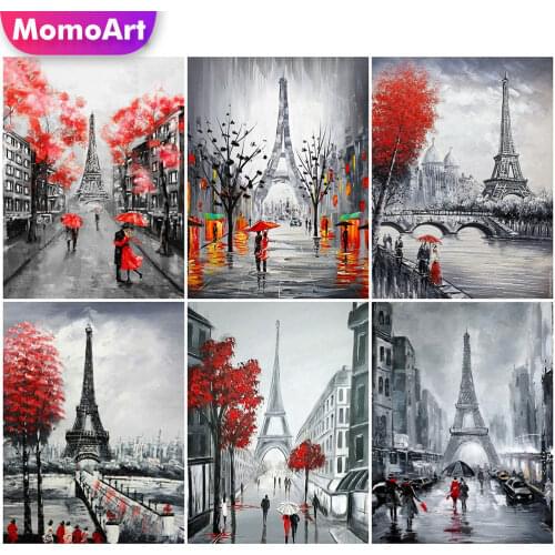 MomoArt DIY Diamond Painting Street Scenery Diamond Embroidery Tower Full Square Drill Art Mosaic Cross Stitch Handmade Gift