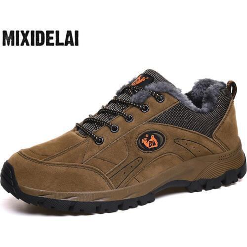 MIXIDELAI Brand Winter Shoes Men Big Size 38-48 Super Warm Mens Boots Sneakers Ankle Warm Plush Snow Boots For Man Footwear
