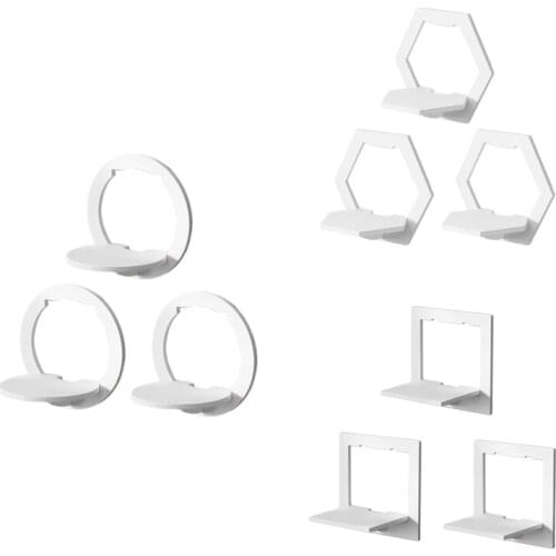 3Pcs Wall Shelf Free Punching Wall-Mounted Bedroom Bedside Wall Creative Flower Pot Stand TV Background Wall Hanger