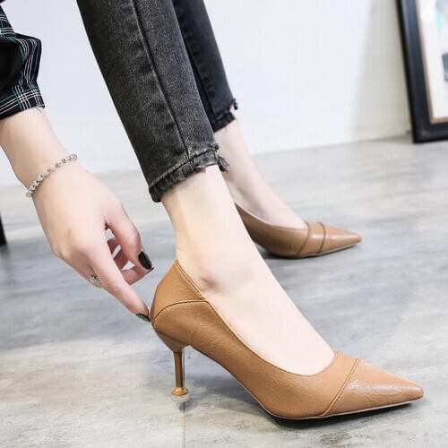 Spring new gradient color pointed super high heel stiletto sexy shoes color matching shallow mouth womens shoes W32-16