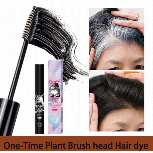 One-Time Hair dye Instant Gray Root Coverage Brush Style Hair Color Modify Cream Stick Temporary Cover Up White Colour Dye 12g