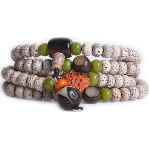 Tibetan Buddhism 108 star & moon bodhi Rudraksha lotus Mala Necklace