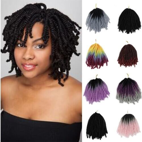 AZQUEENAfro Kinky Twist Crochet Braids Synthetic Ombre Marley Crochet Hair Golden Beauty Bohemian Curly Braiding Hair Extension