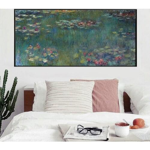 Claude Monet Water Lotus Canvas Art Print Poster, Abstract Art Wall Pictures for Living Room Decoration, Wall Canvas Art Decor