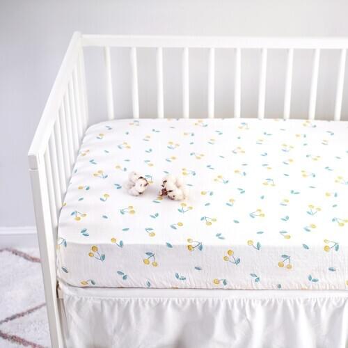 Combed Cotton Muslin Baby Fitted Crib Sheet for Newbrons Cotton Muslin Solid Bed Sheet Soft Crib Sheet For Baby Mattress Cover