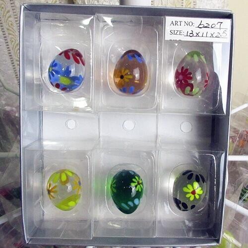 Mixed Colorful Small Round+Egg+Shape Glass Ball+Crystal Art For Easter Holiday Egg
