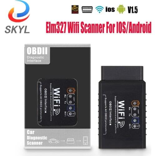 SKYL 5PCS ELM 327 V1.5 OBD2 elm327 Wifi Scanner For IOS/Android OBD OBD 2 Auto Car Diagnostic Tool ELM327 V1.5 WI-FI Scaner