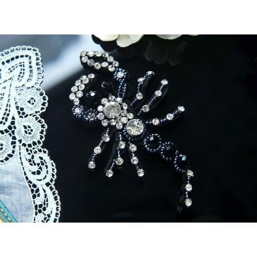 Scorpion 8*8cm beaded patches applique patches for clothing patch sewing accessories parches bordados embroidered patches