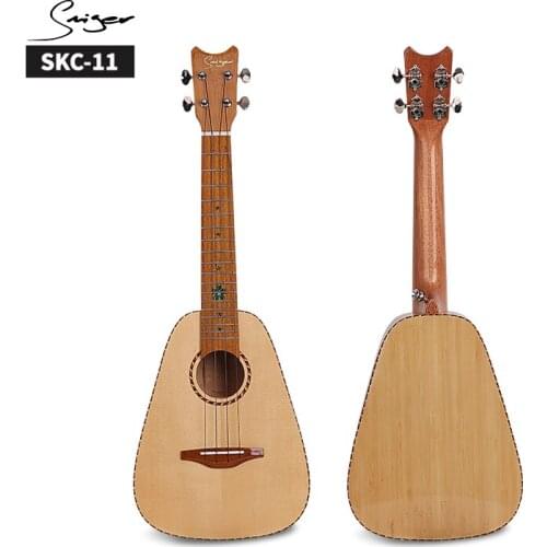 Smiger 2021 new design triangle body shape high grade Bamboo Solid Spruce Top Concert ukulele