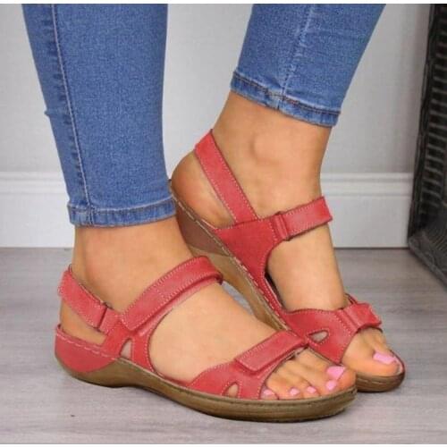 2020 Women Sandals Soft Three Color Stitching Ladies Sandals Comfortable Flat Sandals Open Toe Beach Shoes Woman Footwear B344