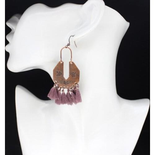 Boho Retro Fashion Hollow Ethnography Drop Earrings For Women Geometric Suspended Tassels Fringed Earrings Lady Jewelry