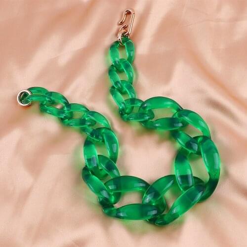 New Vintage Transparent Big Choker Acrylic Necklace For Women Statement Link Chain Pendant Necklaces Jewelry Fashion Party Gifts