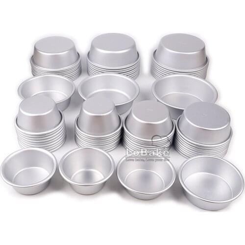 10pcs/lot Thicken Various Shallow Cups Bowl Shape Aluminium Tart Mould Jelly Pudding Cup Cupcake Mold Cheese Pans DIY Baking