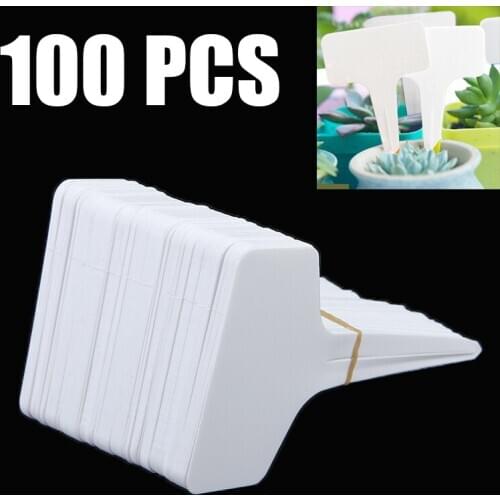 100Pcs Garden T-type Plant Tags Markers Nursery Gardening Labels Set Pot Planter Vegetable Labels Plastic Markers Tag