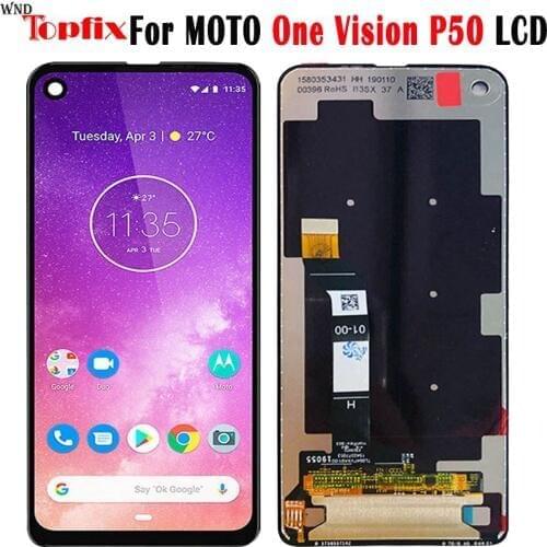100% Test For Motorola Moto One Vision LCD One Vision Display Touch Screen Digiziter Assembly For Moto P50 lcd XT1970