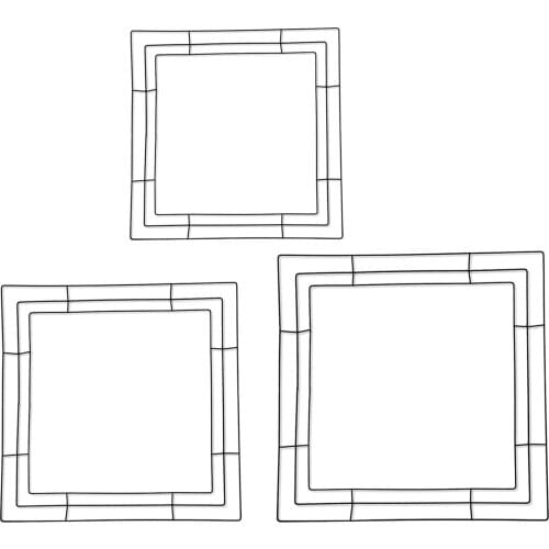 2Pcs Iron Wreath Frame Square Wire Wreath Making Ring DIY Macrame Floral Crafts for Wedding Home Decoration