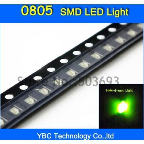 200pcs/lot 0805 SMD Ultra Bright Light Jade Green Color LED Diode
