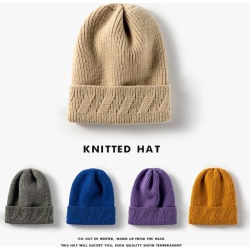 2021 Beanie Jacquard Urine Girls Cap Outdoor Shopping All-Match Fashion Knitted Hat Custom Sparkling Style Flanging Woolen Cap