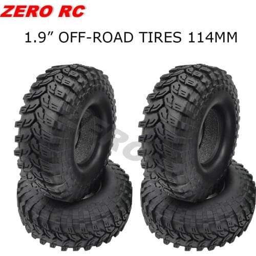 4PCS 1.9 Inch Soft Rubber ROCK Tyre Foam Insert 114mm Tires For 1/10 RC Crawler Car RC4WD D90 D110 AXIAL SCX10 II TRAXXAS TRX-4