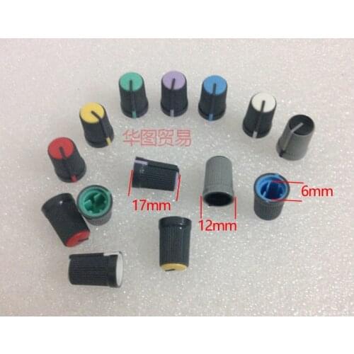 49pcs Soundcraft mixer half axle potentiometer knob cap / red yellow blue green purple white black 270 degrees audio light knob