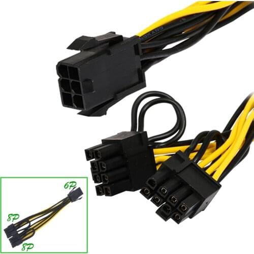 5Pcs 6-pin PCI Express zu 2 x PCIe 8 (6 + 2) pin Motherboard Graphics Grafikkarte PCI-e GPU VGA Splitter Hub Power Kabel