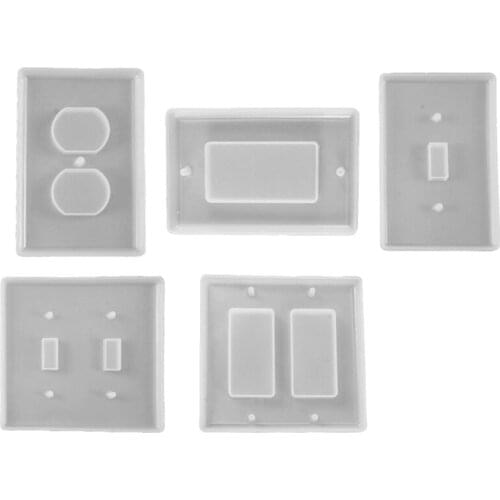 5 Pcs Light Switch Cover Switch Socket Panel Plaster Mold Resin Molds Epoxy Mold for DIY Crafts Making Home Decor