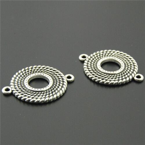 5PCS Carved Hollow Out Round Necklaces Pendants Connector Jewelry Making DIY Handmade Craft A2249