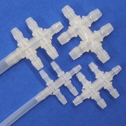 200~2pc 3.9~7.9mm Food Grade PP 6-Ways Distributors Pipe Connectors Aquarium Aerator Tube Adapter Air Pump Hose Splitters