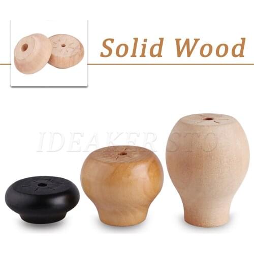 4/16PCS Furniture Legs Feet Solid Wood Table Carbinet Coach Sofa Round Shape Leg Foot 2/4/6cm Height 3 Colors