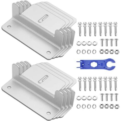 8Pcs Solar Panel Mounting Z Brackets with Nuts and Bolts for RV Camper Boat Wall and Other Off Gird Roof Installation