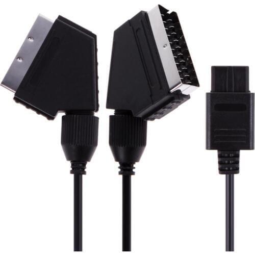 ALLOYSEED 1.8M A/V TV Video Scart RGB Cable 21 pin euro scart plug cord wire for SNES Gamecube for N64 Console