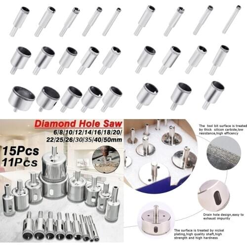 6-50mm Diamond Drill Bits Hole Saw Hollow Core for Ceramics Porcelain Quartz Slate Tools