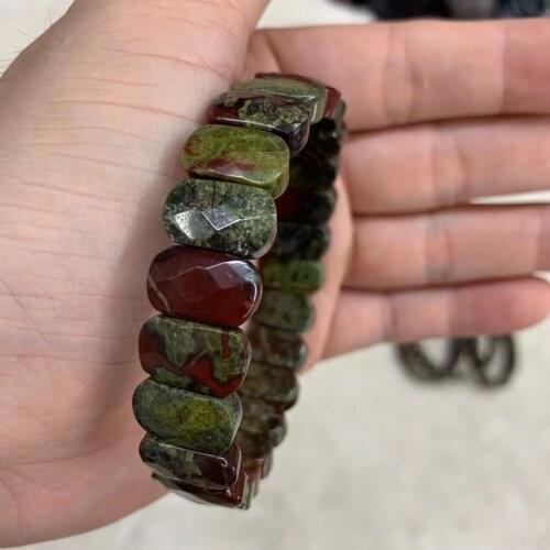 Dragon Bloodstone Jasper Beads Bracelet Natural Gemstone Jewelry Bangle For Woman For Man Wholesale