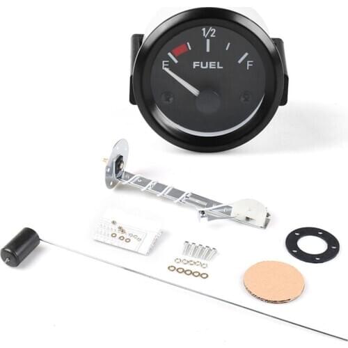 Fuel Level Gauge Car Meter with Fuel Float Sensor White Black Rim Automotive Gauges Fuel Level Gauge Meter Pointer Indicator
