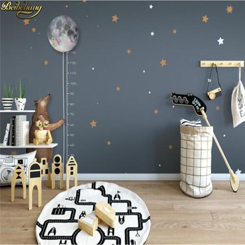 Beibehang Custom Nordic minimalist cartoon bear moon Photo Wallpaper 3D Large Mural Wall paper Painting living room decoration