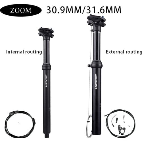 ZOOM bicycle hydraulic seatpost MTB 30.9 31.6mm suspension type internal remote control shock absorption lifting seatpost