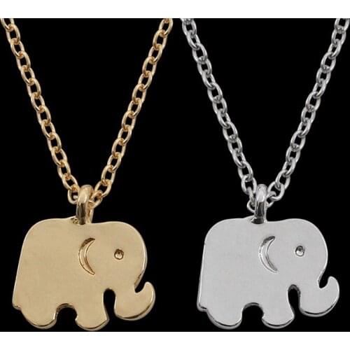 Personality Creativity Elephant Modelling Necklace Cute Lady Silver Color Jewelry Animal Pendant for Women Daily Wear Necklace