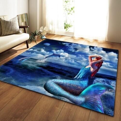 Mermaid Carpet Bathroom Non-slip Mat Bathroom Absorbent Non-slip Mat Bedroom Restaurant Floor Mat Door Mat Custom