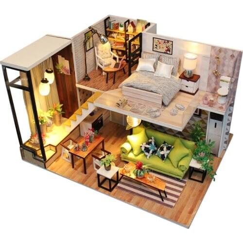 LIANYUN DIY Dollhouse Wooden DollHouses Miniature Doll House Toys for Children Birthday Gift