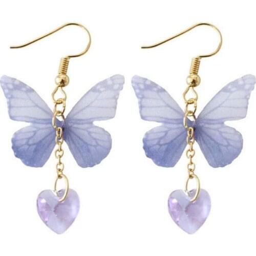 Cute Butterfly Earrings For Women Street Style Drop Korean Fashion Dangle Long Paragraph Wing Earrings Jewelry Gifts Oorbellen 3