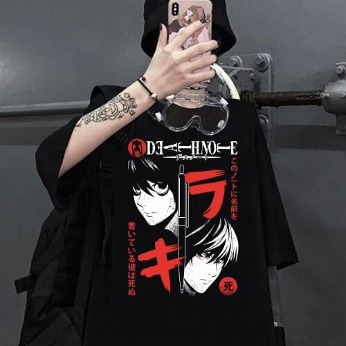 Death Note T-Shirts for Men Anime Tee Shirt Crew Neck Short Sleeve T Shirts Clothes Unisex Tops